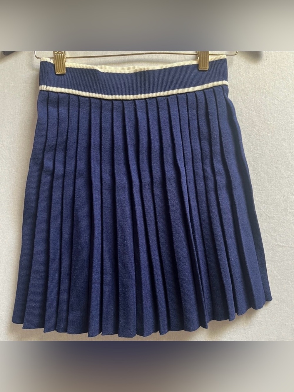 Willow & Wind Navy Blue Pleated Women's Skirt Sz S